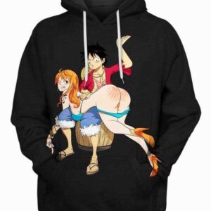 Luffy & Nami Sculaccia - All Over Apparel - Hoodie / S - www.secrettees.com