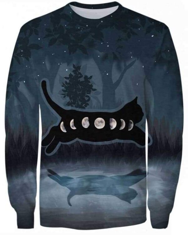 Lunar Cat - All Over Apparel - Sweatshirt / S - www.secrettees.com