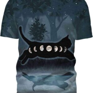 Lunar Cat - All Over Apparel - T-Shirt / S - www.secrettees.com