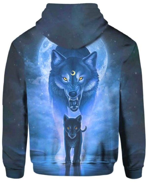 Male Wolves Moon Galaxy - All Over Apparel - www.secrettees.com