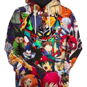 Manga Characters - All Over Apparel - Hoodie / S - www.secrettees.com