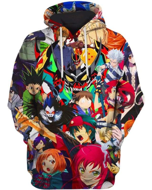 Manga Characters - All Over Apparel - Hoodie / S - www.secrettees.com