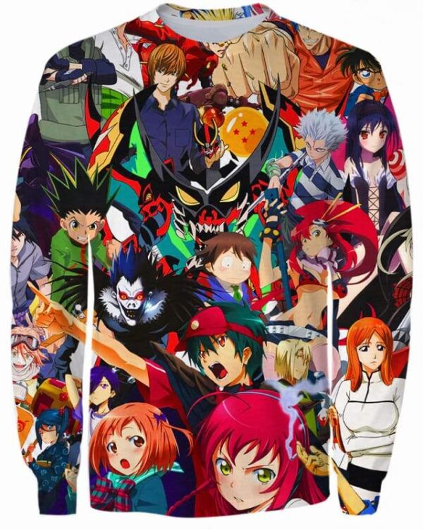 Manga Characters - All Over Apparel - Sweatshirt / S - www.secrettees.com