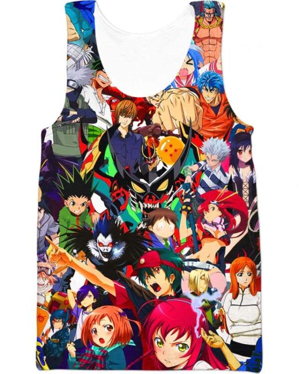 Manga Characters - All Over Apparel - Tank Top / S - www.secrettees.com