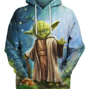 Master Yoda In The Forest - All Over Apparel - Hoodie / S - www.secrettees.com