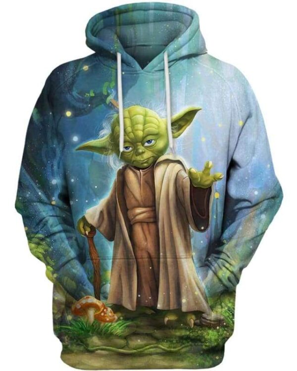 Master Yoda In The Forest - All Over Apparel - Hoodie / S - www.secrettees.com