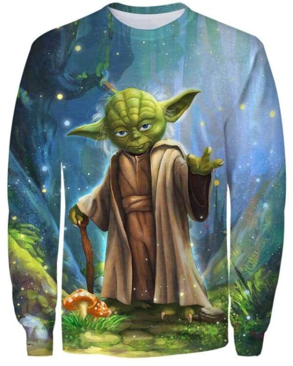 Master Yoda In The Forest - All Over Apparel - Sweatshirt / S - www.secrettees.com