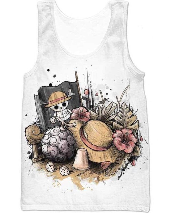 Memories Of The Pirate - All Over Apparel - Tank Top / S - www.secrettees.com