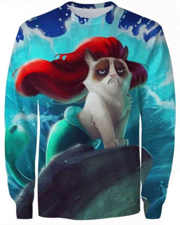 Mermaid Cat - All Over Apparel - Sweatshirt / S - www.secrettees.com