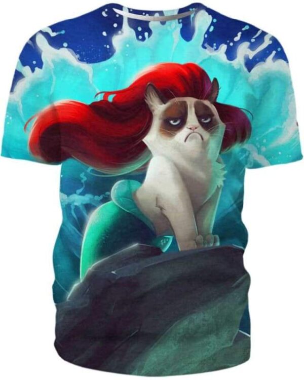 Mermaid Cat - All Over Apparel - T-Shirt / S - www.secrettees.com
