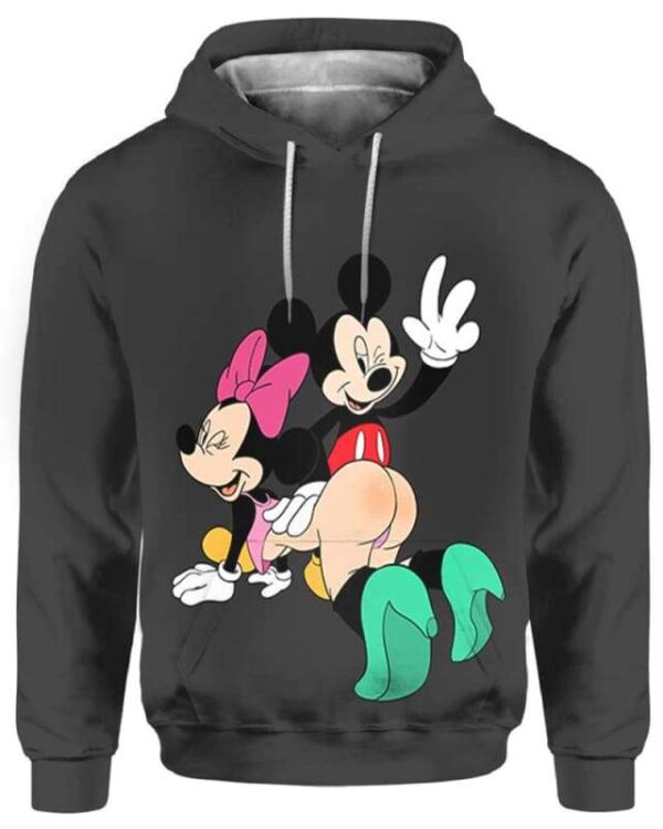 Mickey & Minnie Sculaccia - All Over Apparel - Hoodie / S - www.secrettees.com