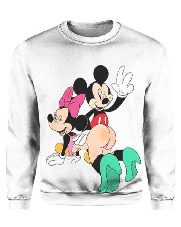 Mickey & Minnie Sculaccia - All Over Apparel - Sweatshirt / S - www.secrettees.com