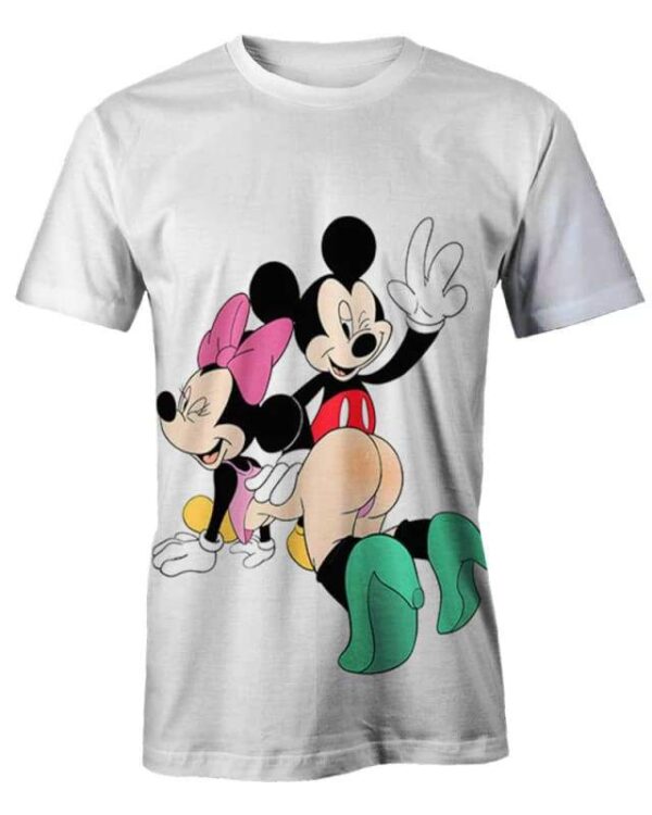 Mickey & Minnie Sculaccia - All Over Apparel - T-Shirt / S - www.secrettees.com