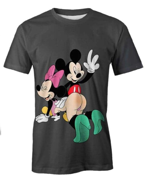 Mickey & Minnie Sculaccia - All Over Apparel - T-Shirt / S - www.secrettees.com