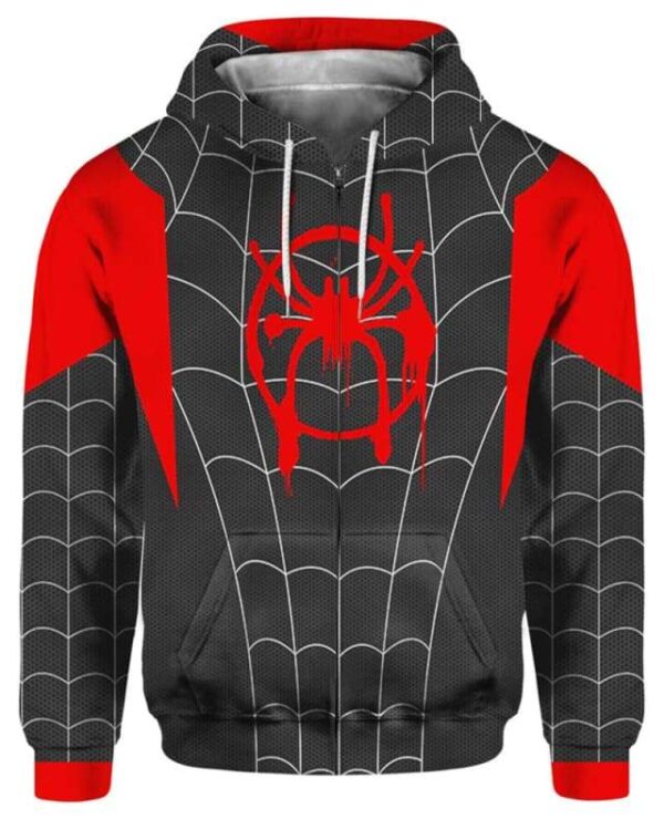 Miles Morales Costume - All Over Apparel - Zip Hoodie / S - www.secrettees.com