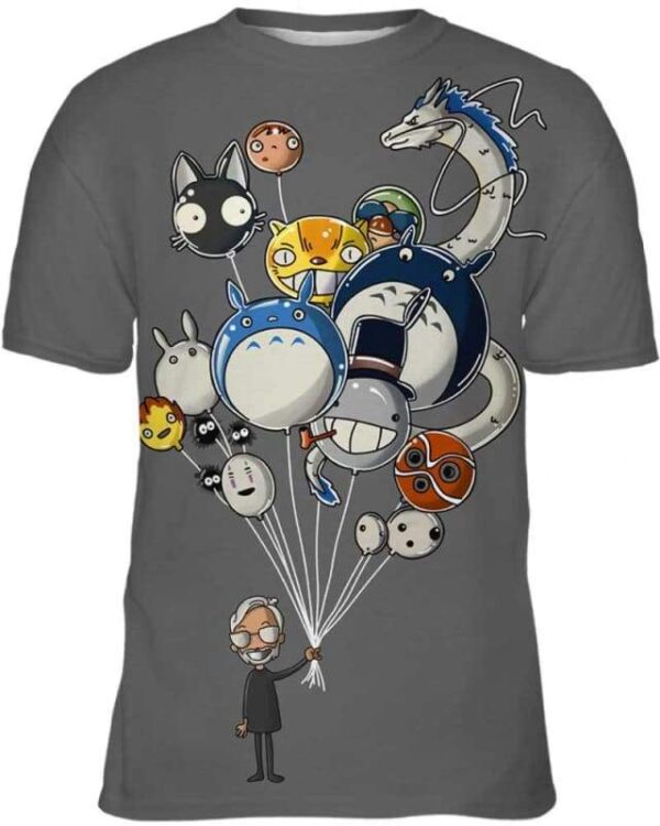 Miyazaki’s Balloons - All Over Apparel - Kid Tee / S - www.secrettees.com