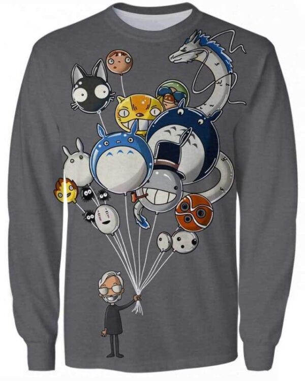 Miyazaki’s Balloons - All Over Apparel - Sweatshirt / S - www.secrettees.com