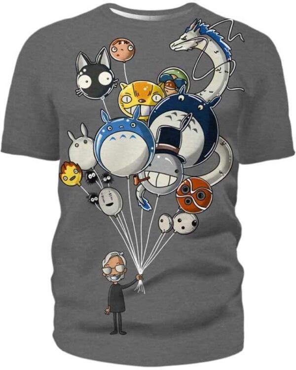 Miyazaki’s Balloons - All Over Apparel - T-Shirt / S - www.secrettees.com