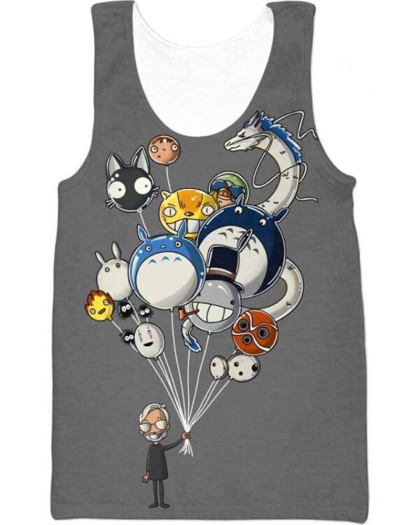 Miyazaki’s Balloons - All Over Apparel - Tank Top / S - www.secrettees.com