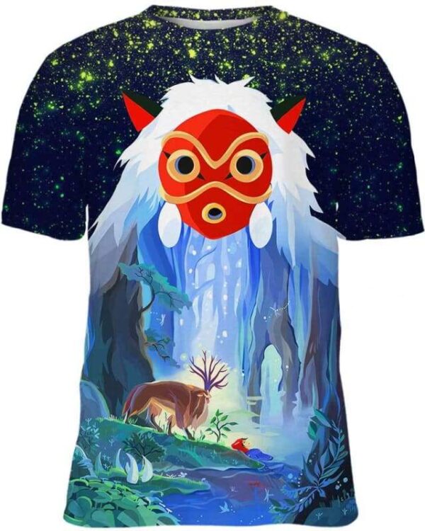 Mononoke Mask - All Over Apparel - Kid Tee / S - www.secrettees.com