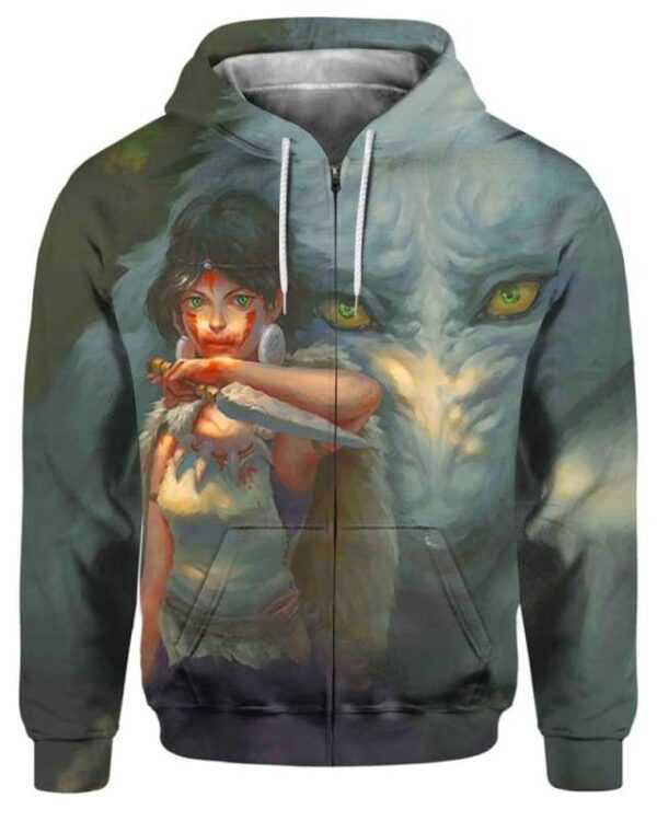 Mononoke - All Over Apparel - Zip Hoodie / S - www.secrettees.com