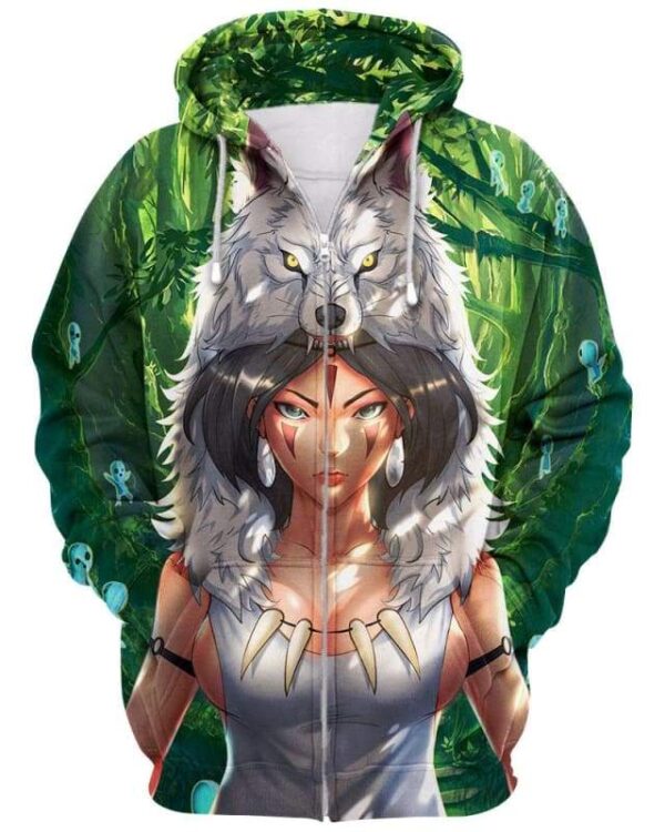 Mononoke - All Over Apparel - Zip Hoodie / S - www.secrettees.com