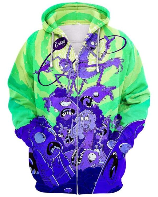 Monster War - All Over Apparel - Zip Hoodie / S - www.secrettees.com