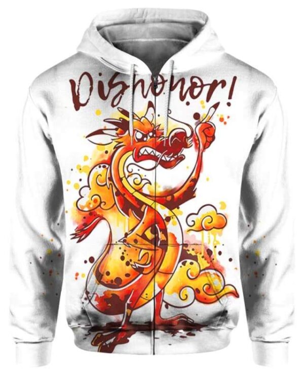 Mushu Dishonor - All Over Apparel - Zip Hoodie / S - www.secrettees.com