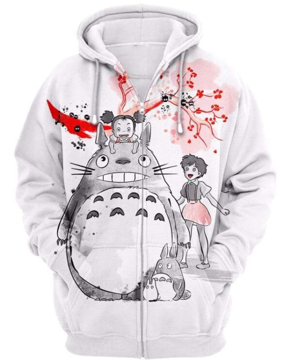 My Neighbor Sumi-e - All Over Apparel - Zip Hoodie / S - www.secrettees.com