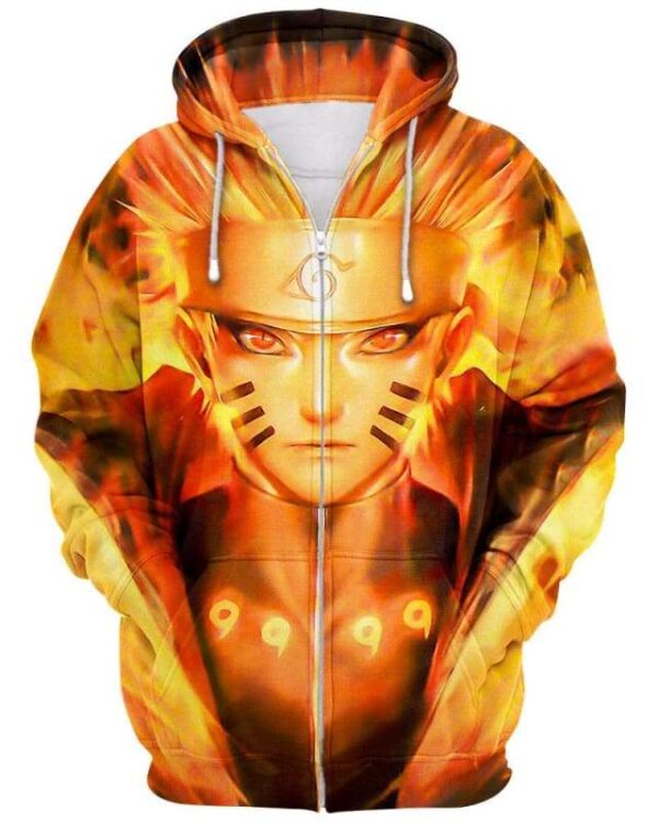 Naruto Fire - All Over Apparel - Zip Hoodie / S - www.secrettees.com