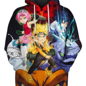 Naruto Legendary Team 7 - All Over Apparel - Hoodie / S - www.secrettees.com