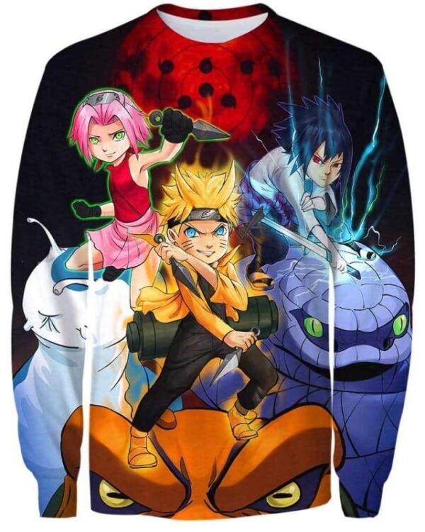 Naruto Legendary Team 7 - All Over Apparel - Sweatshirt / S - www.secrettees.com