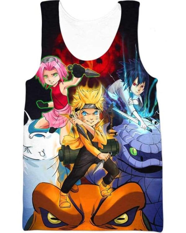 Naruto Legendary Team 7 - All Over Apparel - Tank Top / S - www.secrettees.com