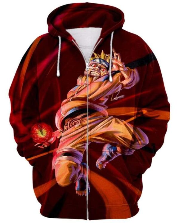 Naruto Outrage - All Over Apparel - Zip Hoodie / S - www.secrettees.com