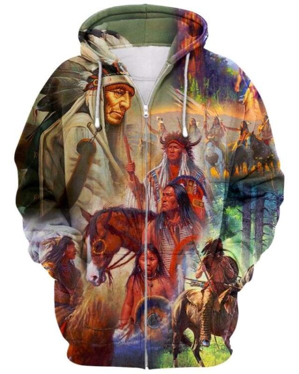 Native American Archives - All Over Apparel - Zip Hoodie / S - www.secrettees.com