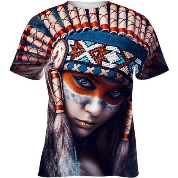 Native American Girl 3D All Over Print T-shirt Zip Hoodie Sweater Tank - All Over Apparel - Kid Tee / S - www.secrettees.com