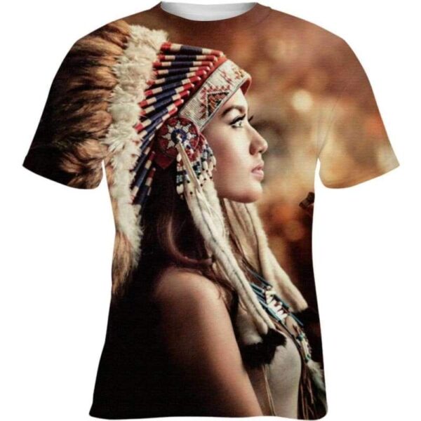 Native American Girl 3D All Over Print T-shirt Zip Hoodie Sweater Tank - All Over Apparel - Kid Tee / S - www.secrettees.com