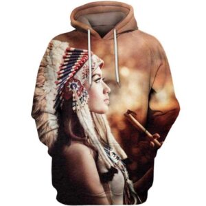 Native American Girl 3D All Over Print T-shirt Zip Hoodie Sweater Tank - All Over Apparel - Hoodie / S - www.secrettees.com