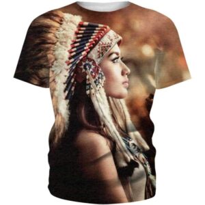 Native American Girl 3D All Over Print T-shirt Zip Hoodie Sweater Tank - All Over Apparel - T-Shirt / S - www.secrettees.com