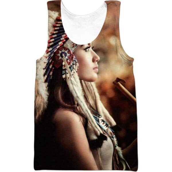 Native American Girl 3D All Over Print T-shirt Zip Hoodie Sweater Tank - All Over Apparel - Tank Top / S - www.secrettees.com