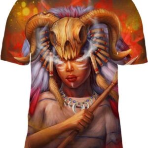 Native American Girl - All Over Apparel - T-Shirt / S - www.secrettees.com