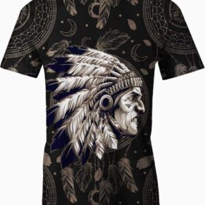 Native Indian Warrior - All Over Apparel - T-Shirt / S - www.secrettees.com