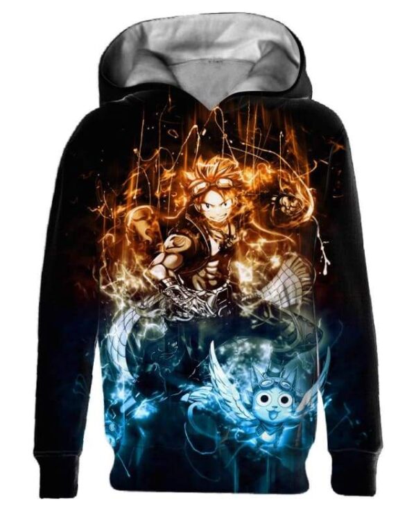 Natsu Dragneel - All Over Apparel - Kid Hoodie / S - www.secrettees.com