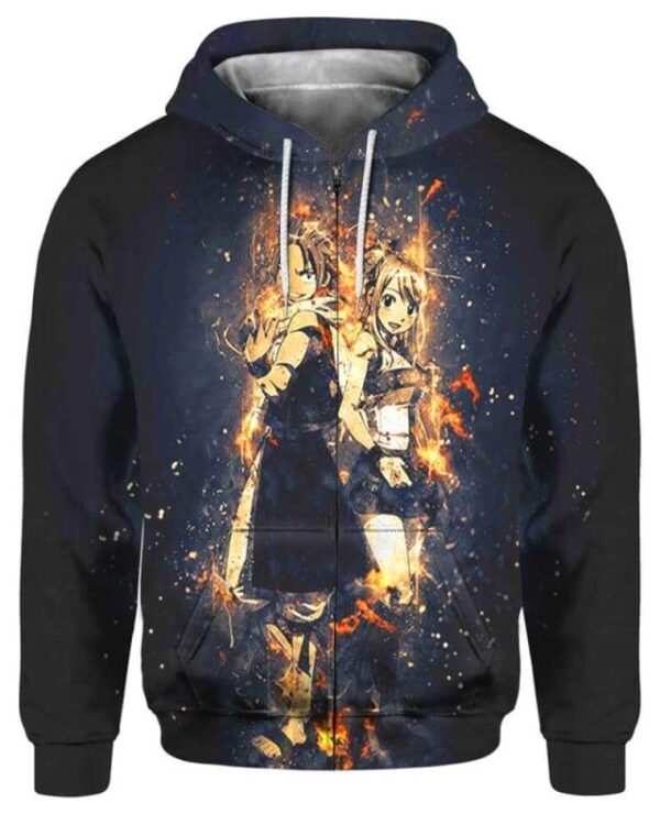 Natsu Dragon - All Over Apparel - Zip Hoodie / S - www.secrettees.com