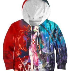 Nezuko In The Snow Forest - All Over Apparel - Kid Hoodie / S - www.secrettees.com