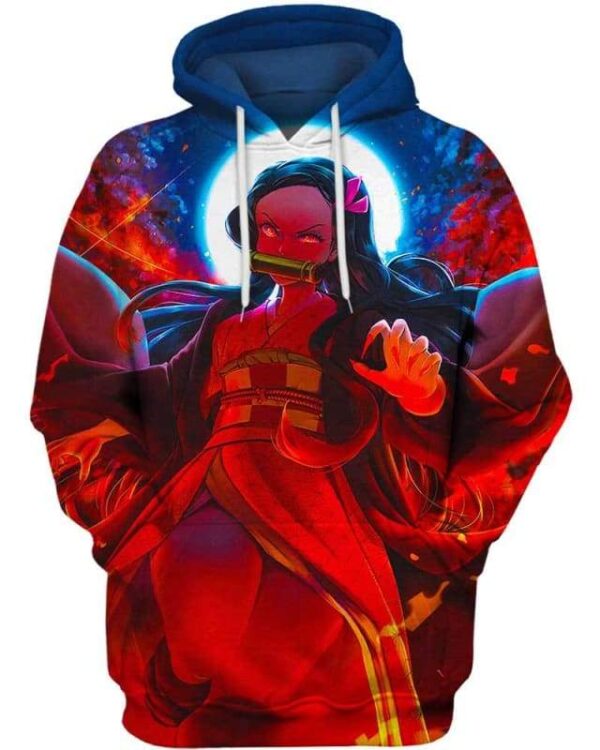 Nezuko Plaintive - All Over Apparel - Hoodie / S - www.secrettees.com