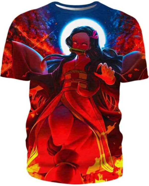 Nezuko Plaintive - All Over Apparel - Kid Tee / S - www.secrettees.com