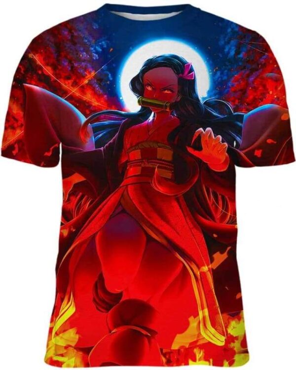 Nezuko Plaintive - All Over Apparel - T-Shirt / S - www.secrettees.com