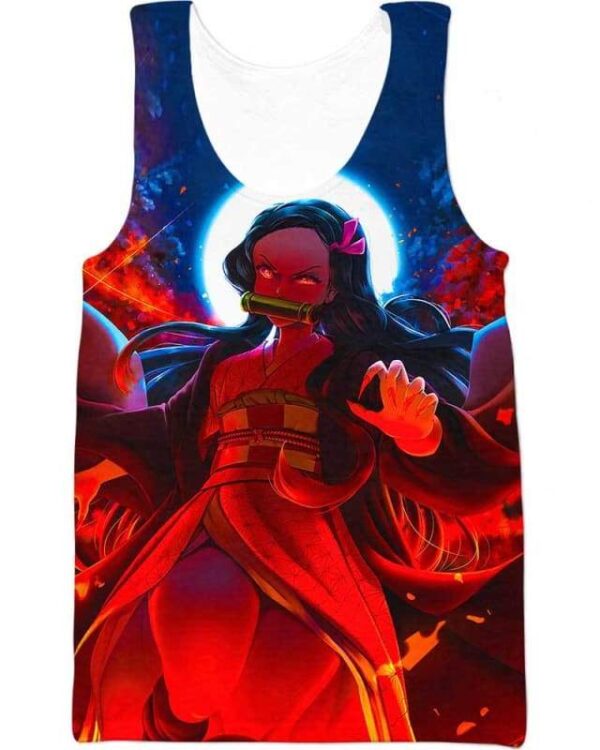 Nezuko Plaintive - All Over Apparel - Tank Top / S - www.secrettees.com