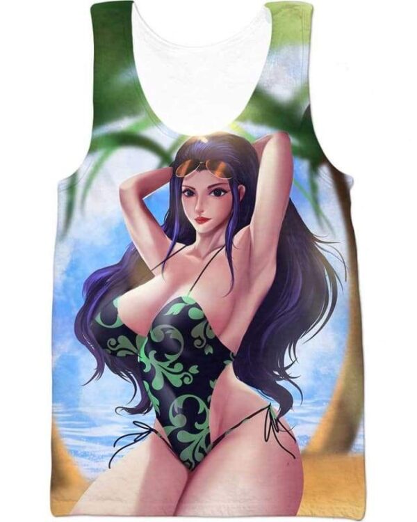 Nico Robin Hot Summer Day - All Over Apparel - Tank Top / S - www.secrettees.com